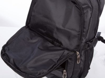 Duży czarny plecak Bag Street z kieszenią na laptopa - obrazek 3