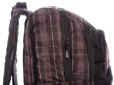 Plecak szkolny pojemny brązowo czarny w kratkę Bag Street - obrazek 8