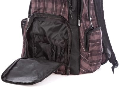 Plecak szkolny pojemny brązowo czarny w kratkę Bag Street - obrazek 13