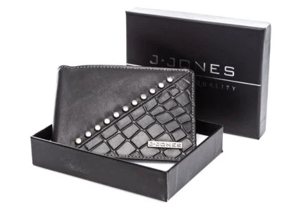 Klasyczny portfel męski skórzany bez kieszeni na drobne czarny - obrazek 6