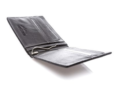 Klips na banknoty w środku portfela