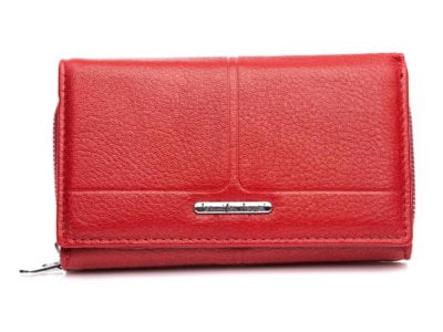 Matowy portfel damski czerwony