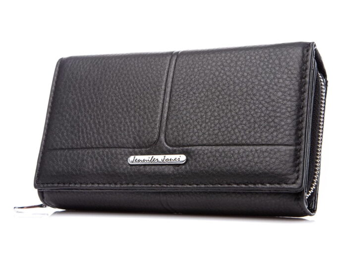 Czarny matowy portfel Jennifer Jones
