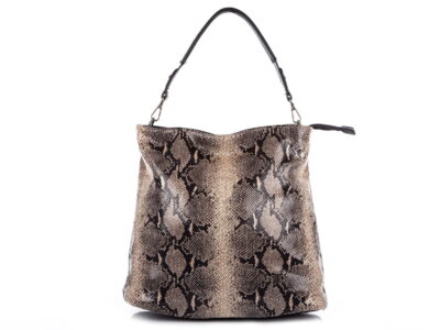 Torebka damska beżowy wężowy wzór
