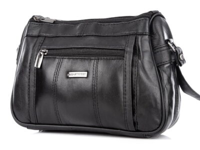 Chromowane logo Bag Street z przodu torby