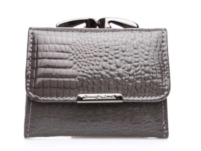 Szary portfel damski na bigiel
