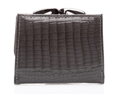 Mały szary portfel damski na bigiel