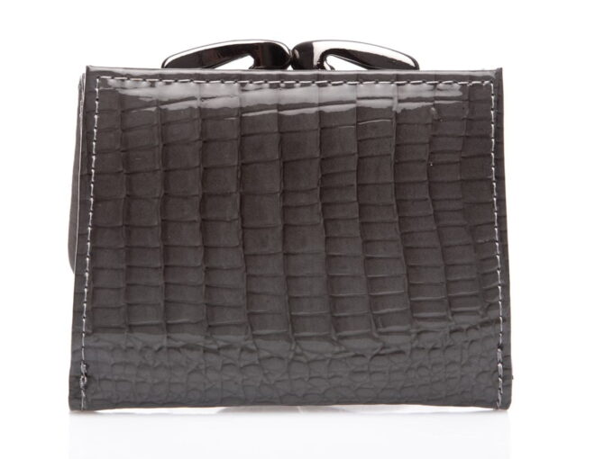 Mały szary portfel damski na bigiel