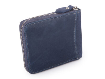 Granatowy portfel męski zapinany na zamek, poziomy WILD - obrazek 2