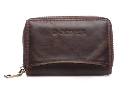 Wizytownik męski skórzany ciemny brąz zapinany na zamek