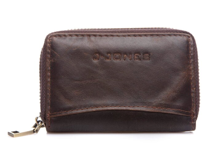 img_3494 Wizytownik męski skórzany ciemny brąz zapinany na zamek