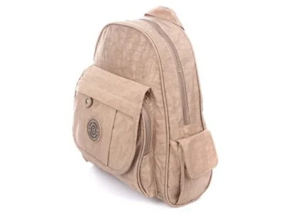 Lekki plecak damski miejski kreszowy Bag Street beżowy - obrazek 2