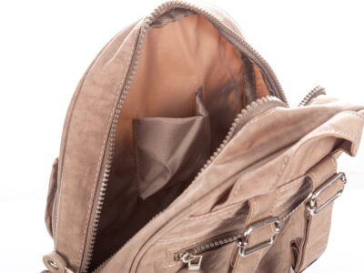 Lekki plecak damski miejski kreszowy Bag Street beżowy - obrazek 7