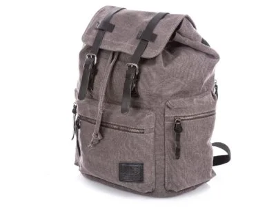 Szary plecak z canvasu i skóry J Jones