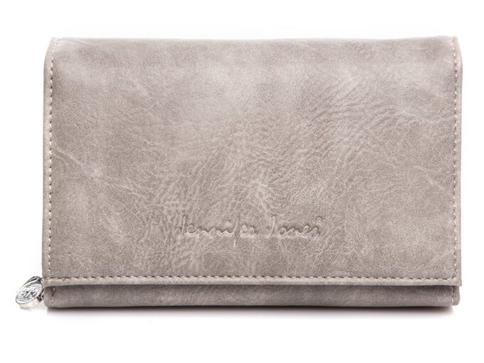 Szara portmonetka damska z eko skóry Jennifer Jones
