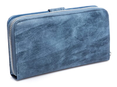Cieniowany, niebieski portfel damski