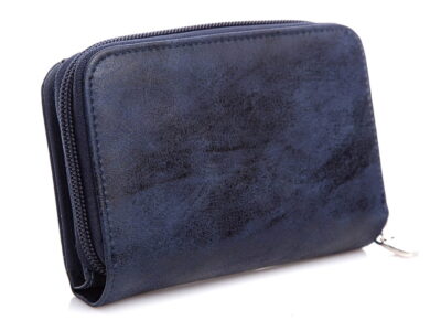 Granatowy średni portfel damski z cieniowanej eko skóry Jennifer Jones - obrazek 3