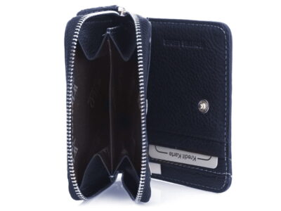 Dzielona na pół kieszonka na monety, zapinana na zamek błyskawiczny