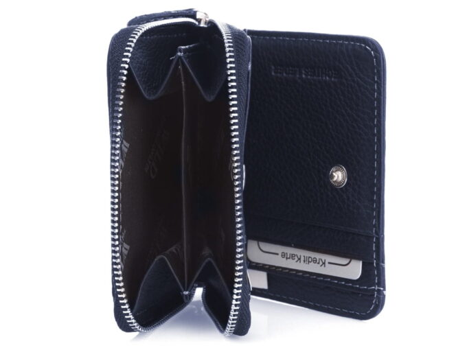 Dzielona na pół kieszonka na monety, zapinana na zamek błyskawiczny