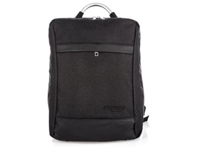 Czarny prostokątny plecak na laptopa Bag Street z aluminiową rączką