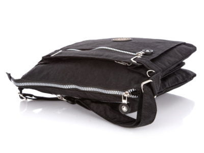 Lekka prostokątna torebka damska materiałowa Bag Street czarna - obrazek 6