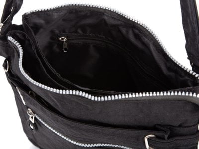 Lekka prostokątna torebka damska materiałowa Bag Street czarna - obrazek 10