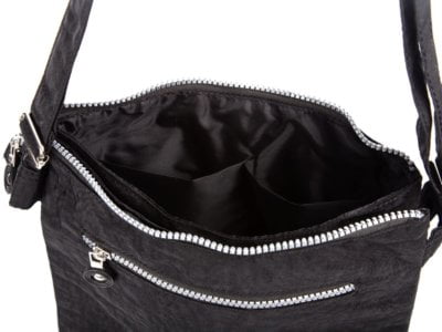 Lekka prostokątna torebka damska materiałowa Bag Street czarna - obrazek 9