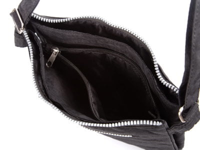 Lekka prostokątna torebka damska materiałowa Bag Street czarna - obrazek 8