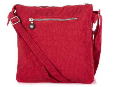 Lekka prostokątna torebka damska materiałowa Bag Street czerwona - obrazek 3