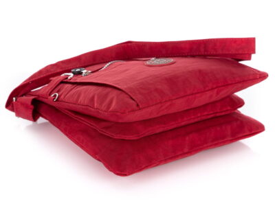 Lekka prostokątna torebka damska materiałowa Bag Street czerwona - obrazek 6