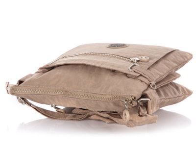Lekka prostokątna torebka damska materiałowa Bag Street beżowa - obrazek 4