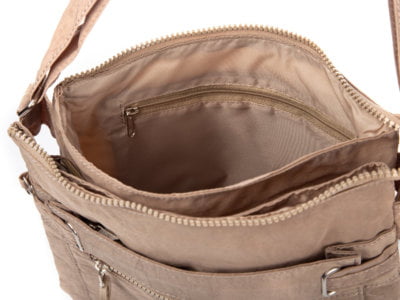 Lekka prostokątna torebka damska materiałowa Bag Street beżowa - obrazek 9