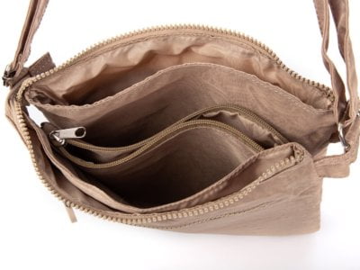 Lekka prostokątna torebka damska materiałowa Bag Street beżowa - obrazek 8