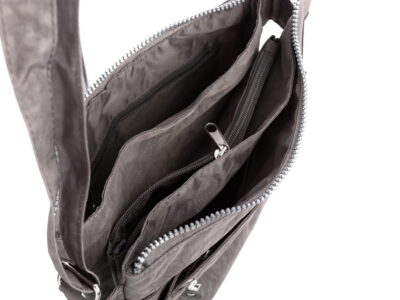 Lekka prostokątna torebka damska materiałowa Bag Street szara - obrazek 12