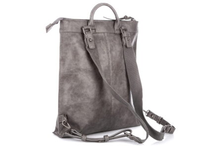 Modny plecak damski ze skóry ekologicznej szary Jennifer Jones - obrazek 3