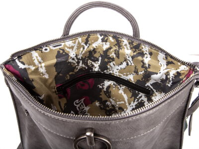 Modny plecak damski ze skóry ekologicznej szary Jennifer Jones - obrazek 12