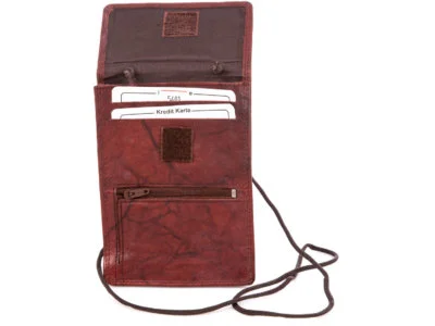 Saszetka paszportówka na szyję ciemno brązowa Bag Street - obrazek 5