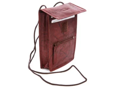 Saszetka paszportówka na szyję ciemno brązowa Bag Street - obrazek 4