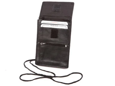 Saszetka na szyję skórzana czarna Bag Street - obrazek 6