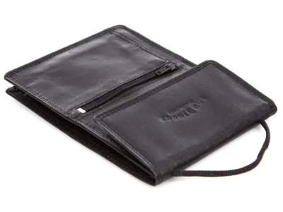 Saszetka na szyję skórzana czarna Bag Street - obrazek 7