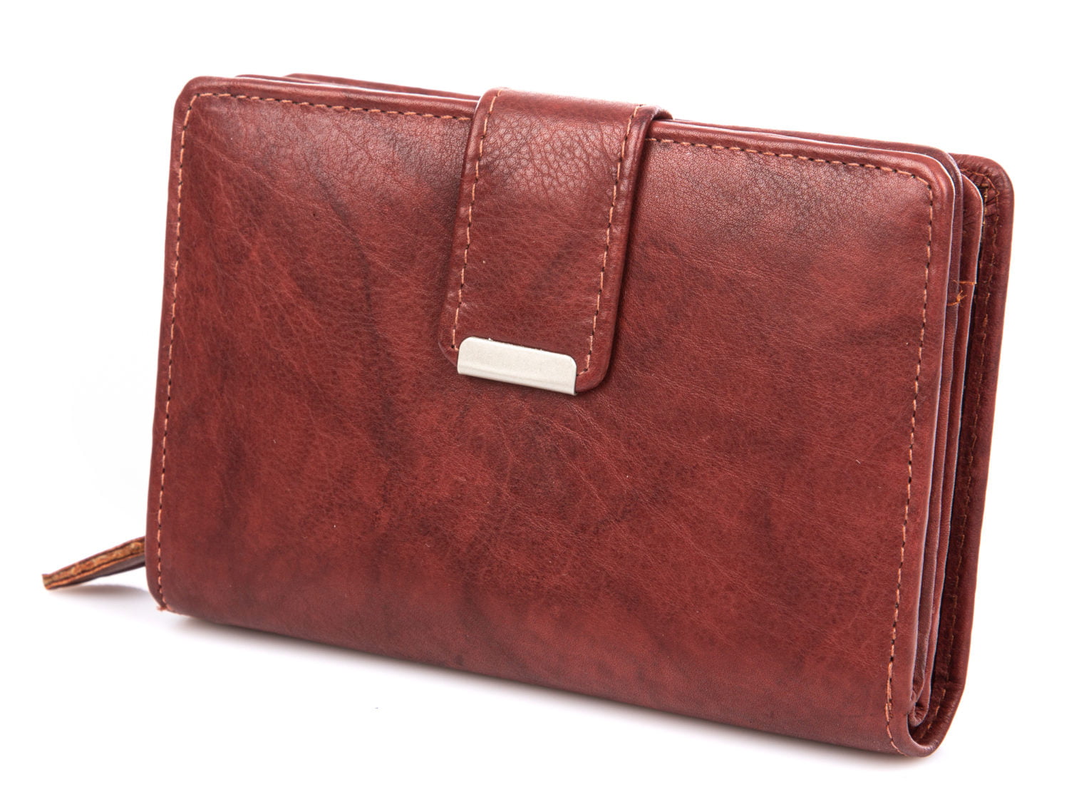 Portfel damski skóra naturalna ciemny brąz