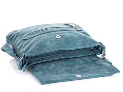 Niebieska torebka damska na ramię z klapką Bag Street - obrazek 5