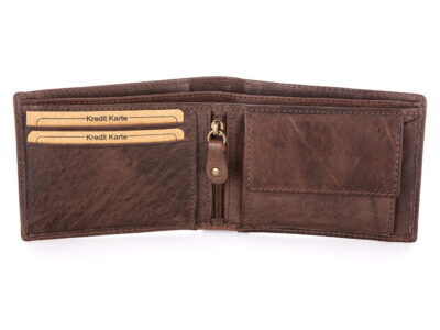 Ciemno brązowy portfel męski skórzany J Jones - obrazek 4