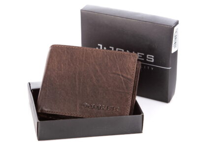 Ciemno brązowy portfel męski skórzany J Jones - obrazek 2