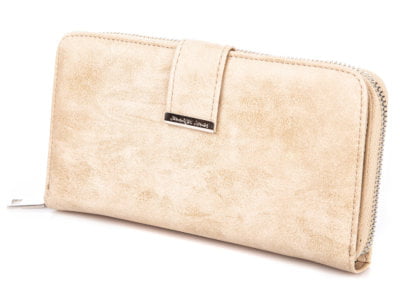 Duży portfel damski w kolorze ecru ze skóry ekologicznej Jennifer Jones