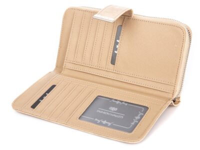 Duży portfel damski w kolorze ecru ze skóry ekologicznej Jennifer Jones - obrazek 5