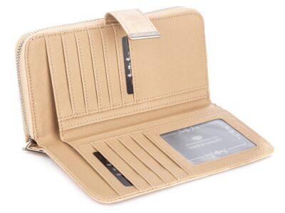 Duży portfel damski w kolorze ecru ze skóry ekologicznej Jennifer Jones - obrazek 4