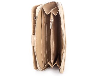 Duży portfel damski w kolorze ecru ze skóry ekologicznej Jennifer Jones - obrazek 7