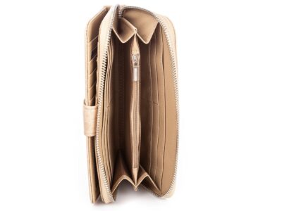 Duży portfel damski w kolorze ecru ze skóry ekologicznej Jennifer Jones - obrazek 6