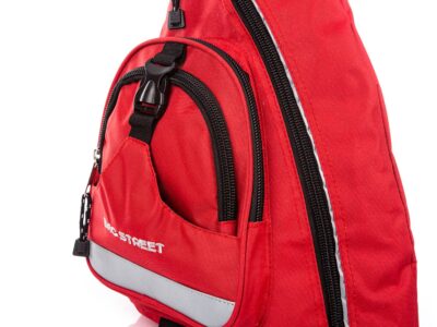 Trójkątny plecak na jedno ramię czerwony Bag Street - obrazek 5